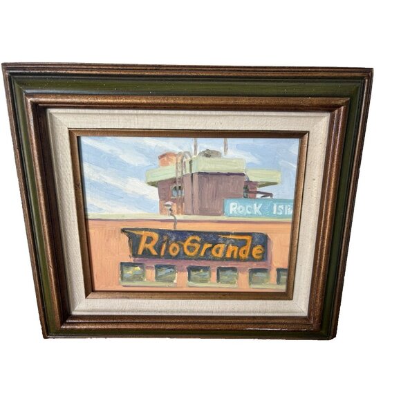Framed Painting Of Rio Grande Tex Mex Restaurants In CO. 8x10 “ Made In Mexico” - Picture 1 of 7